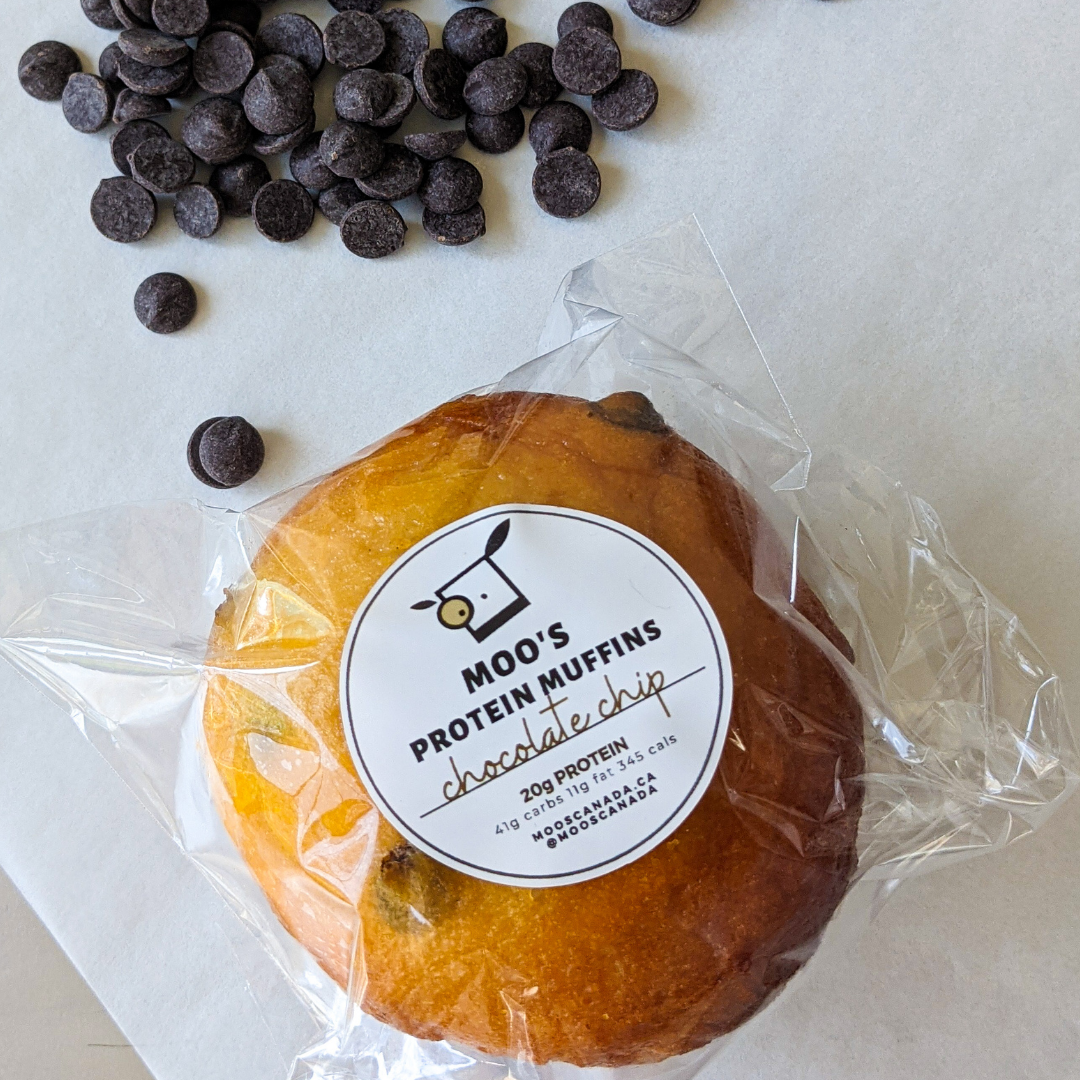 Moo's Chocolate Chip 20g Protein Muffins mooscanada